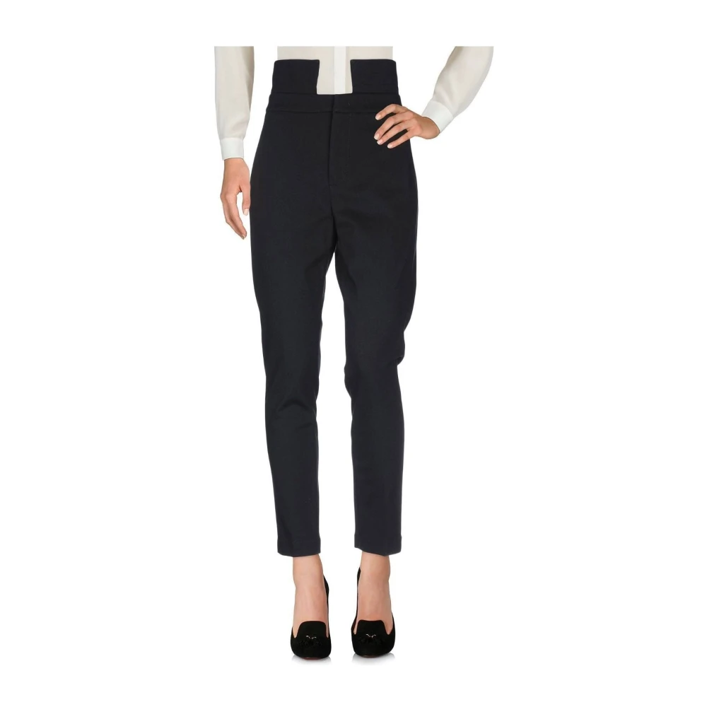 Dondup Hoge taille zwarte broek voor vrouwen Black Dames
