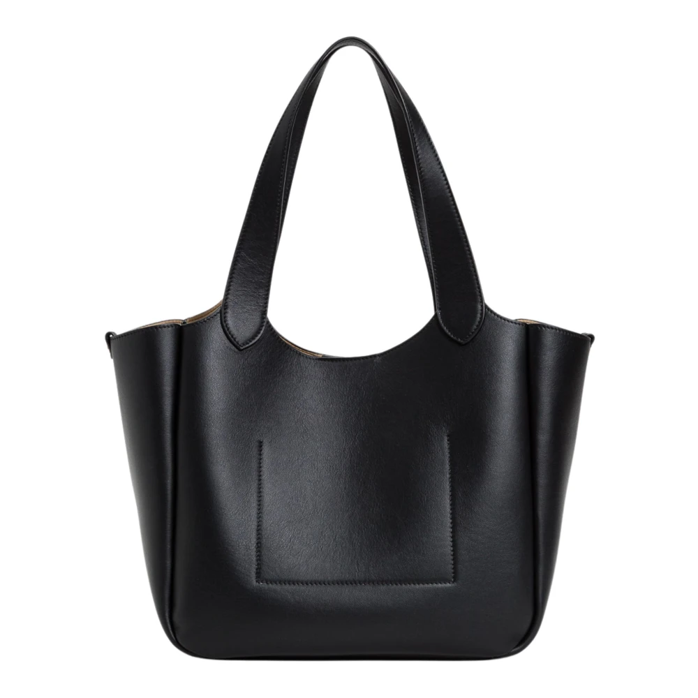 Twinset Forever Shopper Tas Zwart Leer Black Dames