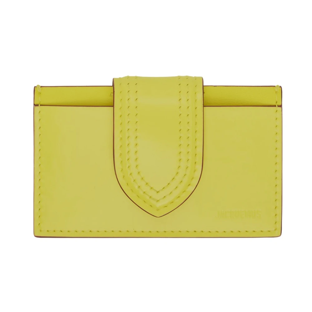 Jacquemus Leren kaarthouderportemonnee Yellow Dames