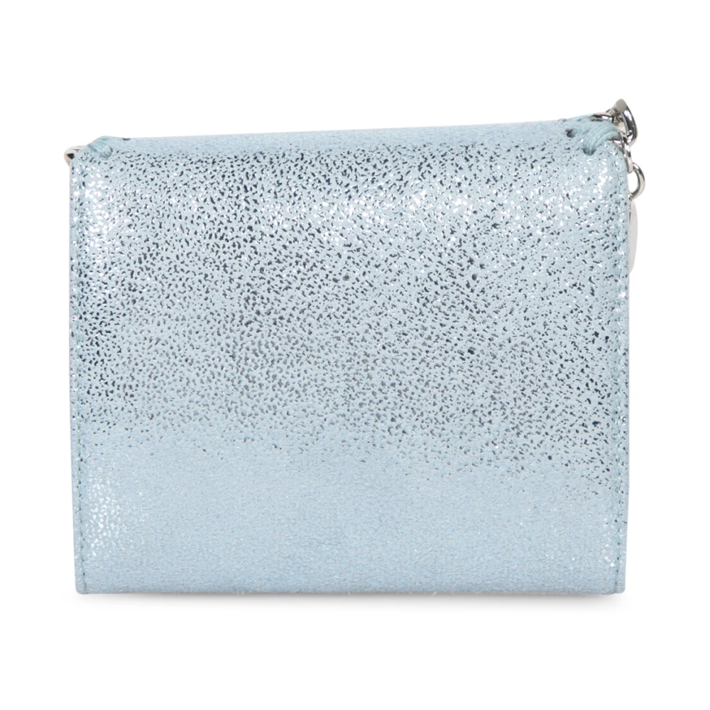 Stella Mccartney Stijlvolle Metallic Blauwe Kettingportemonnee Blue Dames