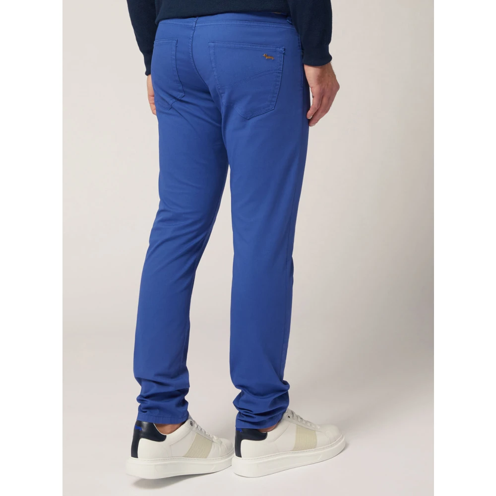 Harmont & Blaine Slim Paarse Katoenen Broek Blue Heren