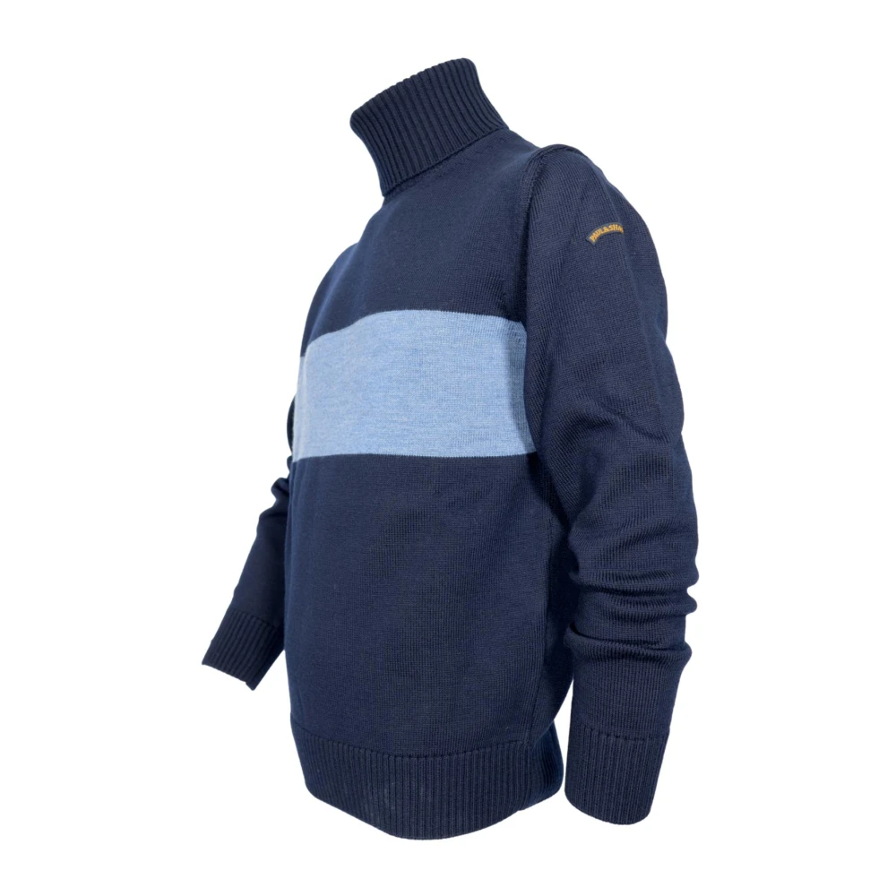 PAUL & SHARK Hoge hals trui blauwe streep Blue Heren