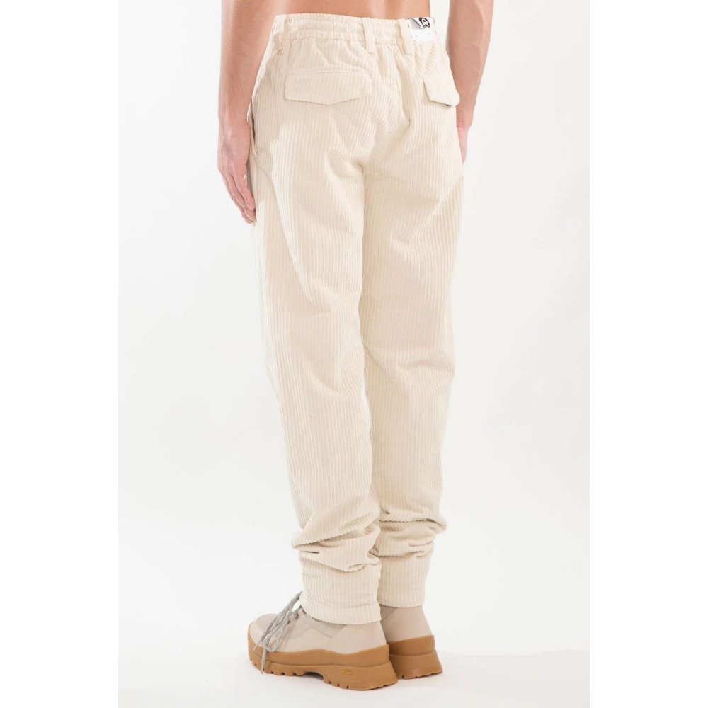 Eleventy Fluwelen Trekkoordbroek Beige Heren