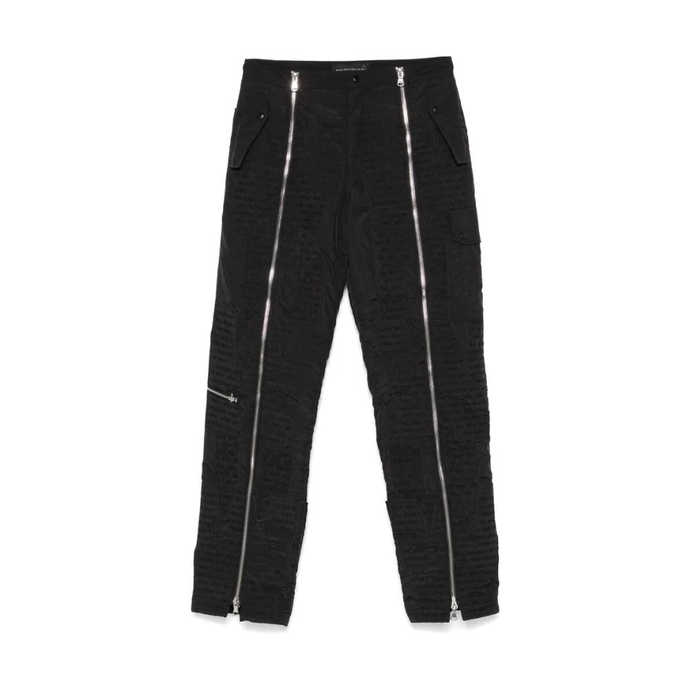 Who Decides War Zwarte Gewatteerde Logo Borduurwerk Broek Black Heren