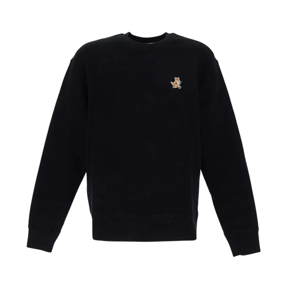Maison Kitsuné Vos Katoenen Sweatshirt Black Heren