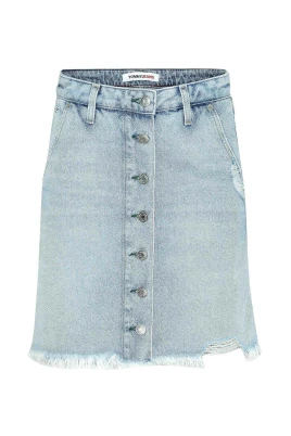 Knäppt Midikjol i Denim