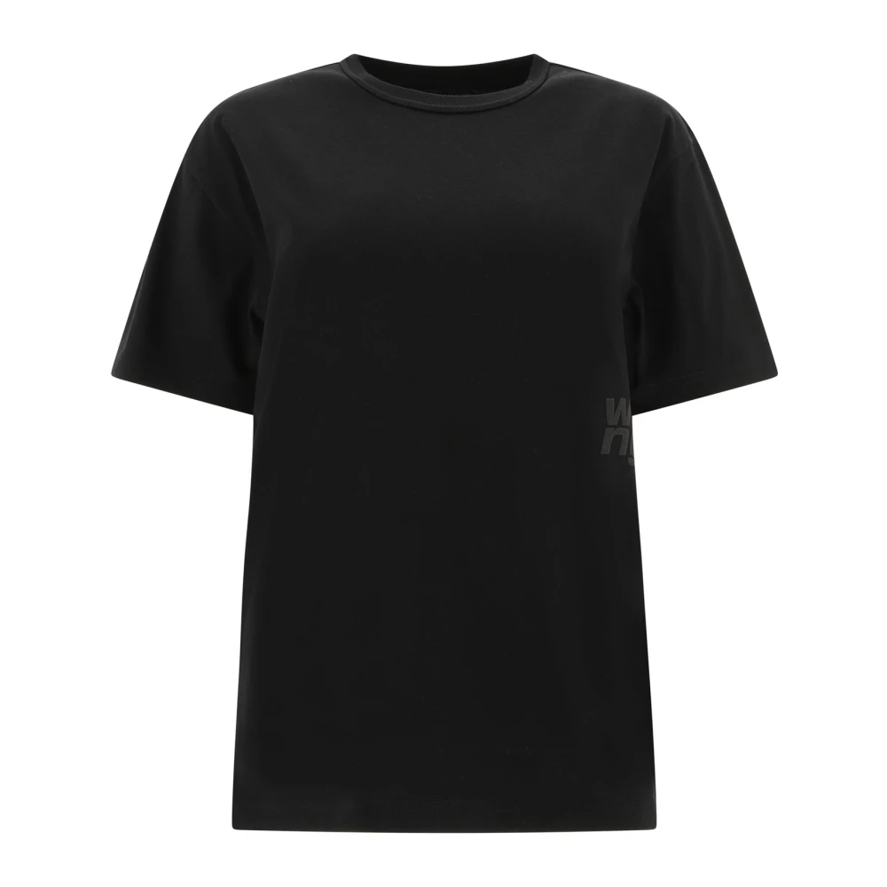 Alexander Wang Women's Black T-Shirt With Puff Logo - T-Shirts - S - Tops