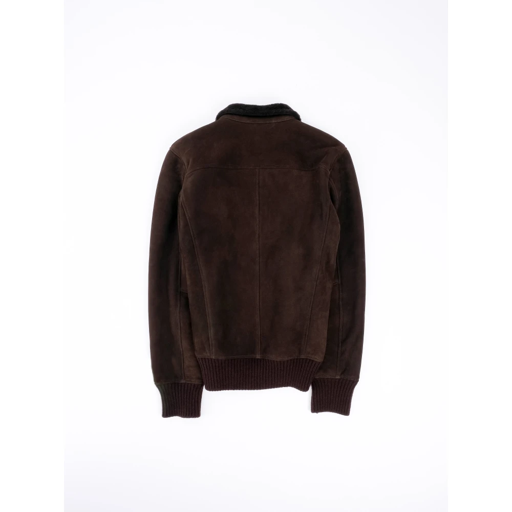 Giorgio Brato Shearling Bomber Jas Brown Heren