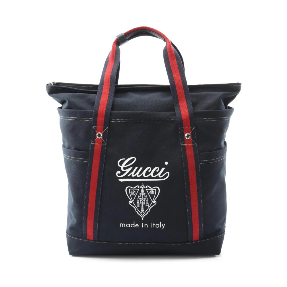 Gucci Vintage Women's Black Pre-Owned Canvas Tote Bag