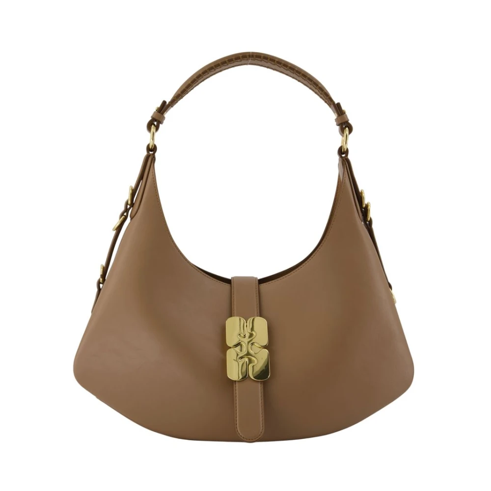 Ganni Women's Beige Shoulder Bags, One Size, Kat Small Butter Shoulder Bag