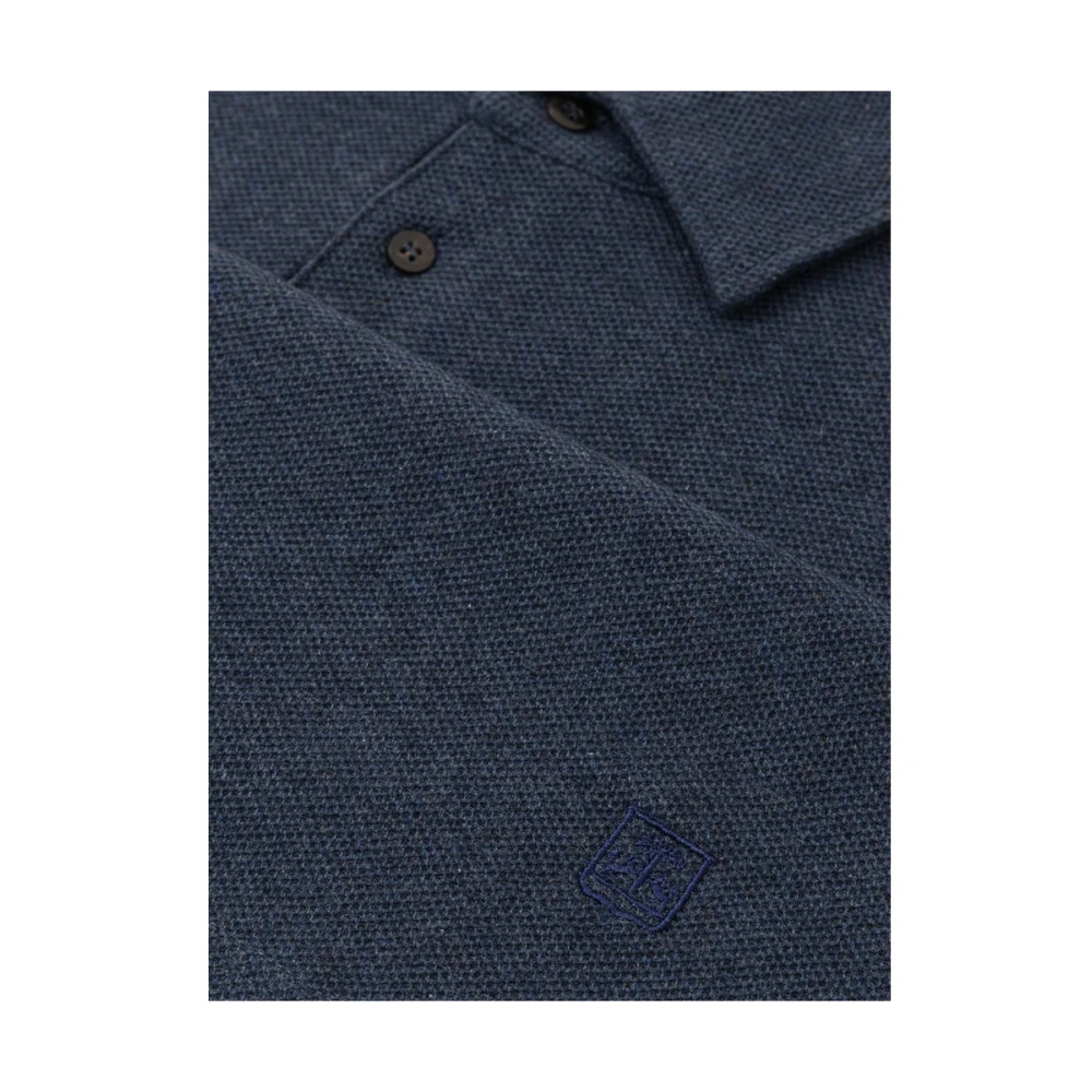 Corneliani Blauw Katoenen Poloshirt met Kasjmier Blue Heren
