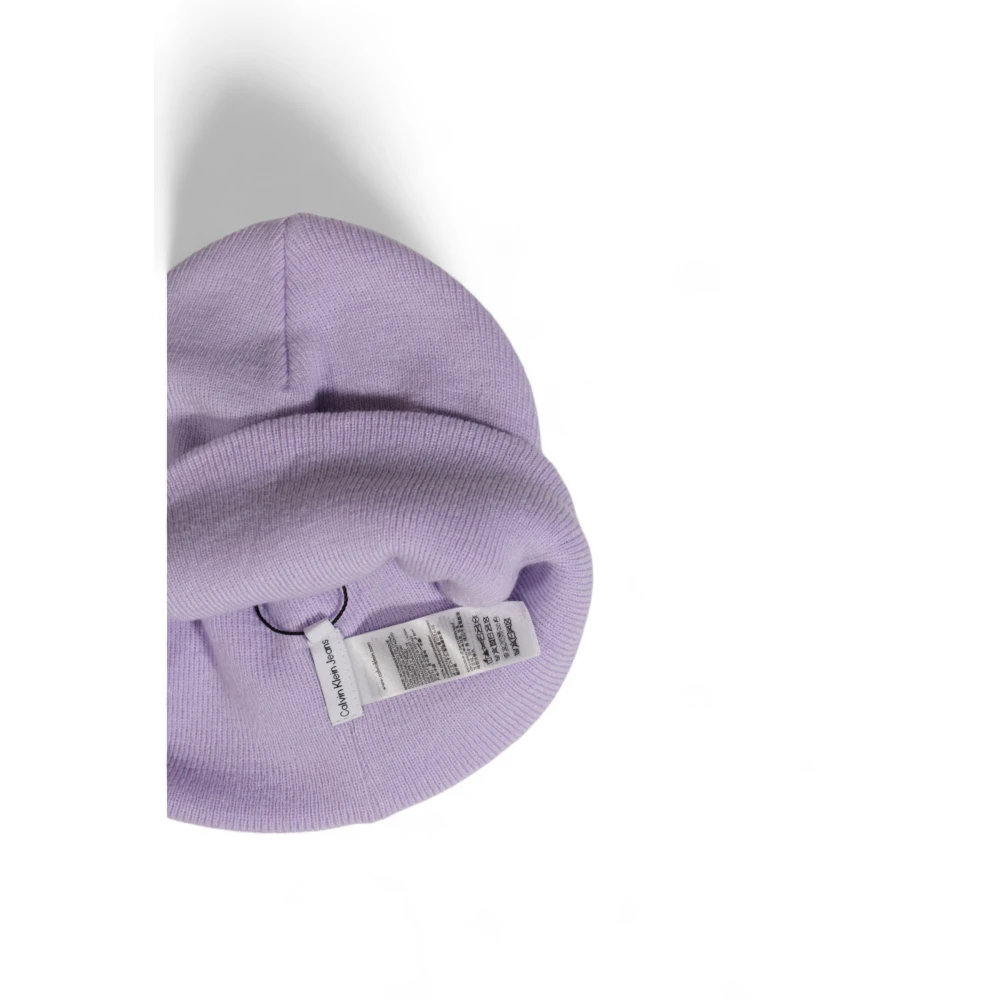 Calvin Klein Monogram Geborduurde Herfst Winter Collectie Hoed Purple Dames