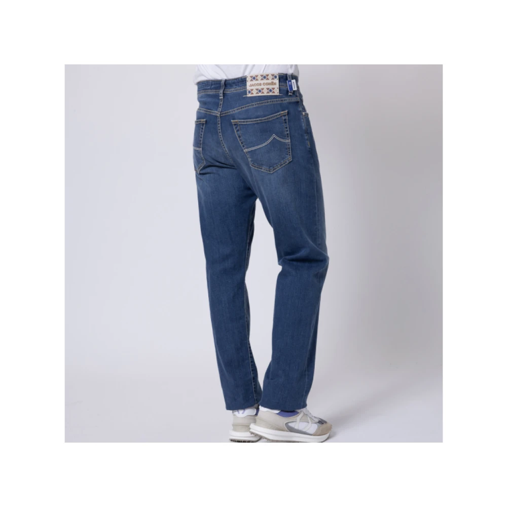 Jacob Cohën Donkerblauwe Gewassen Straight Cut Jeans Blue Heren