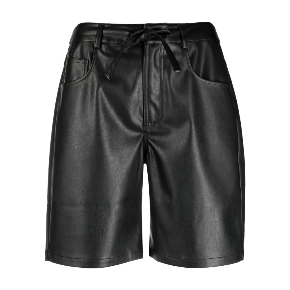 Proenza Schouler Zwarte Faux Leren Casual Shorts Black Dames