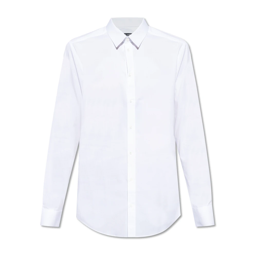 Dolce & Gabbana Mannelijk Wit Overhemden Heren, L, Katoen, Cotton Shirt