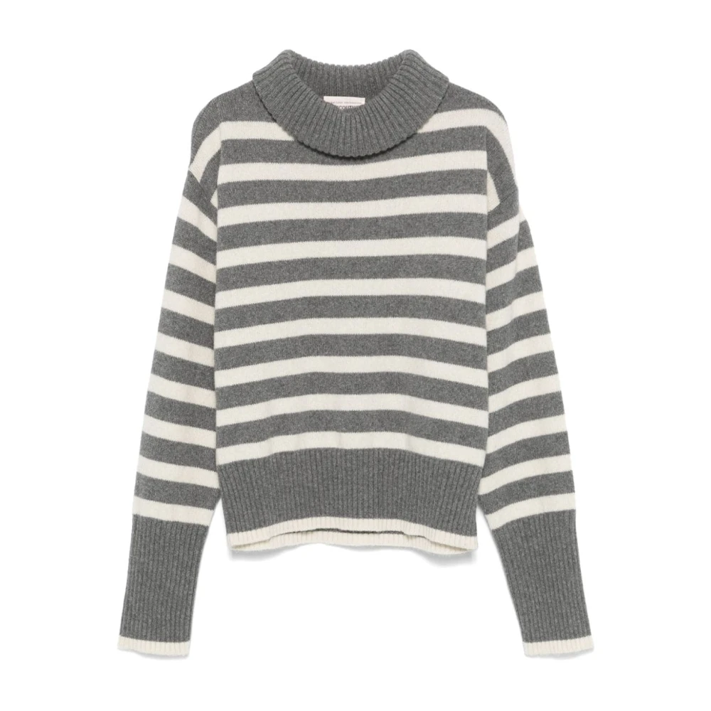 Semicouture Kasjmiermix Gestreepte Trui Gray Dames