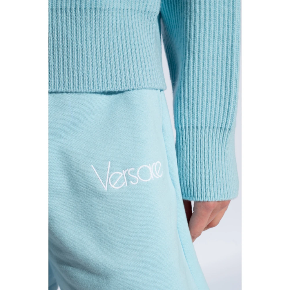 Versace Shorts met logo Blue Dames