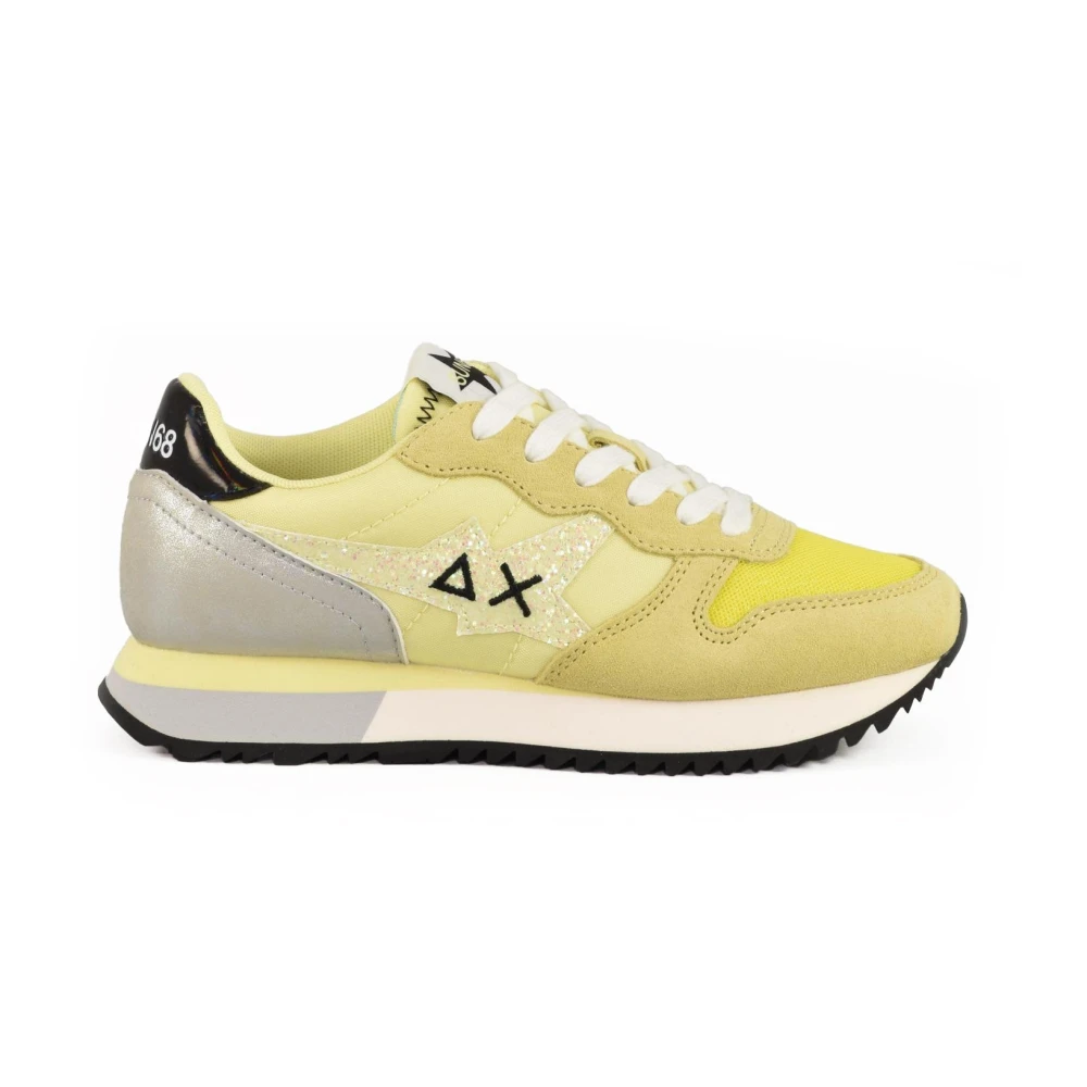 Sun68 Casual Sneakers van leer en polyester Dames Schoenen Geel