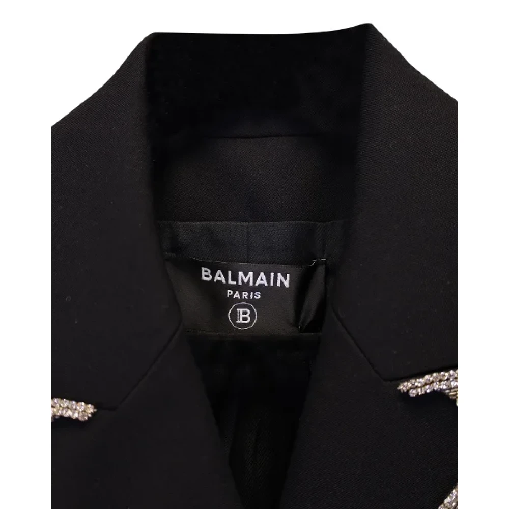 Balmain Pre-owned Wool outerwear Black Dames