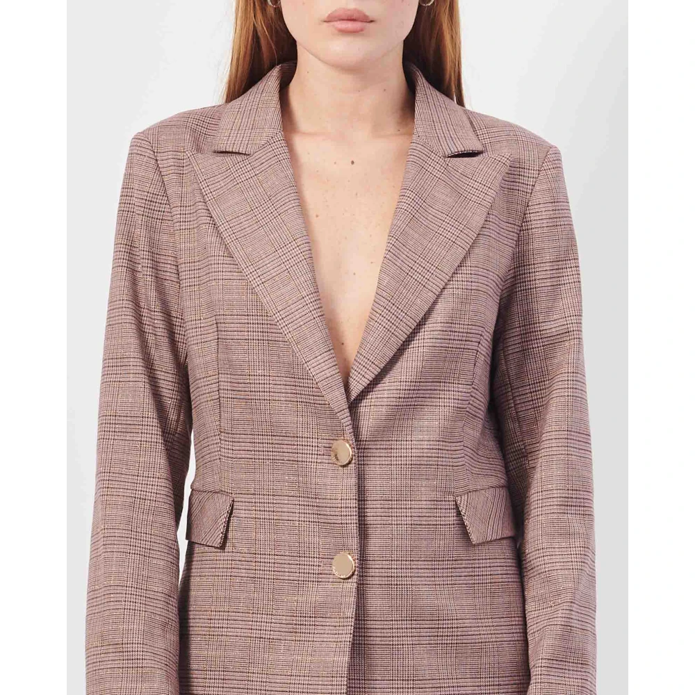 Fracomina Roze Geruite Blazer Jas Pink Dames