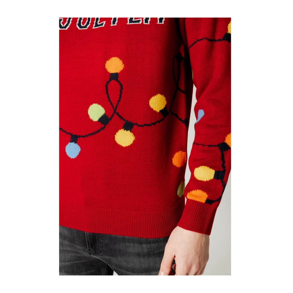Only & Sons Herfst Winter Acryl Sweater Collectie Red Heren