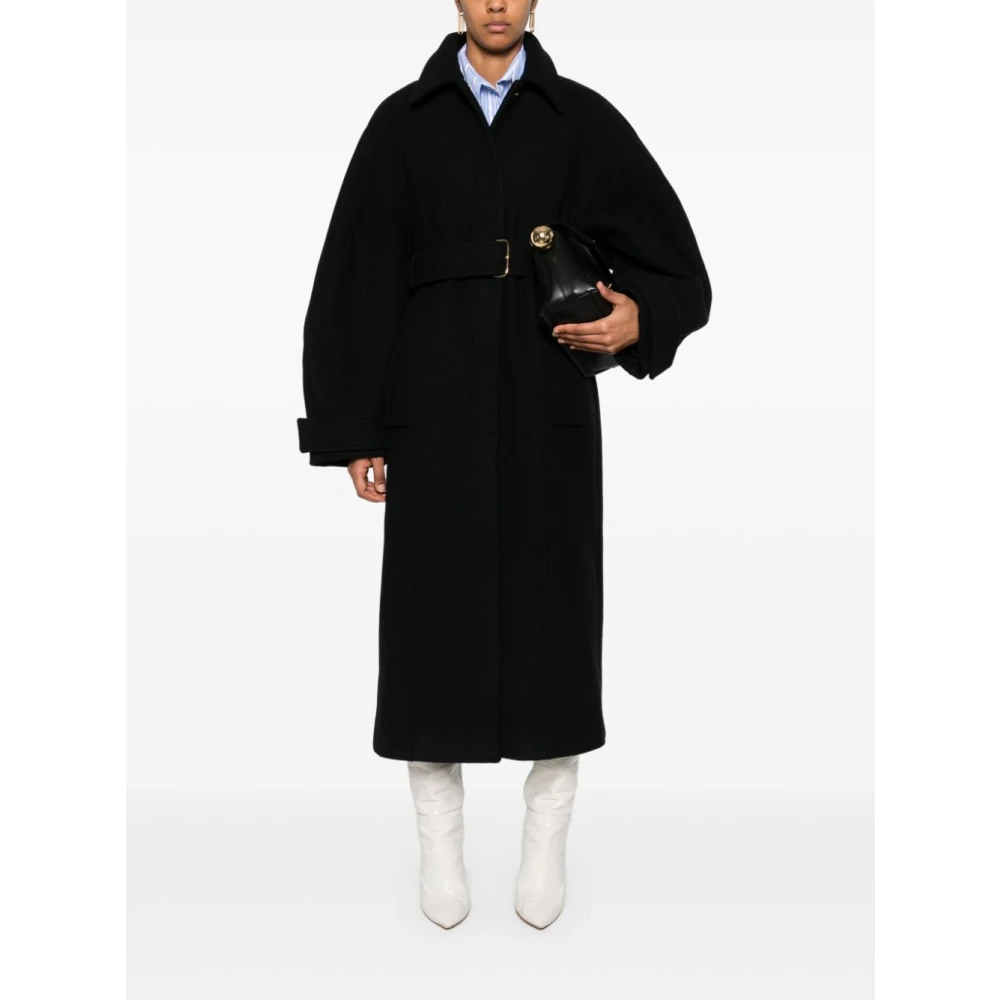 Jacquemus Zwarte wollen jas Aw24 Black Dames