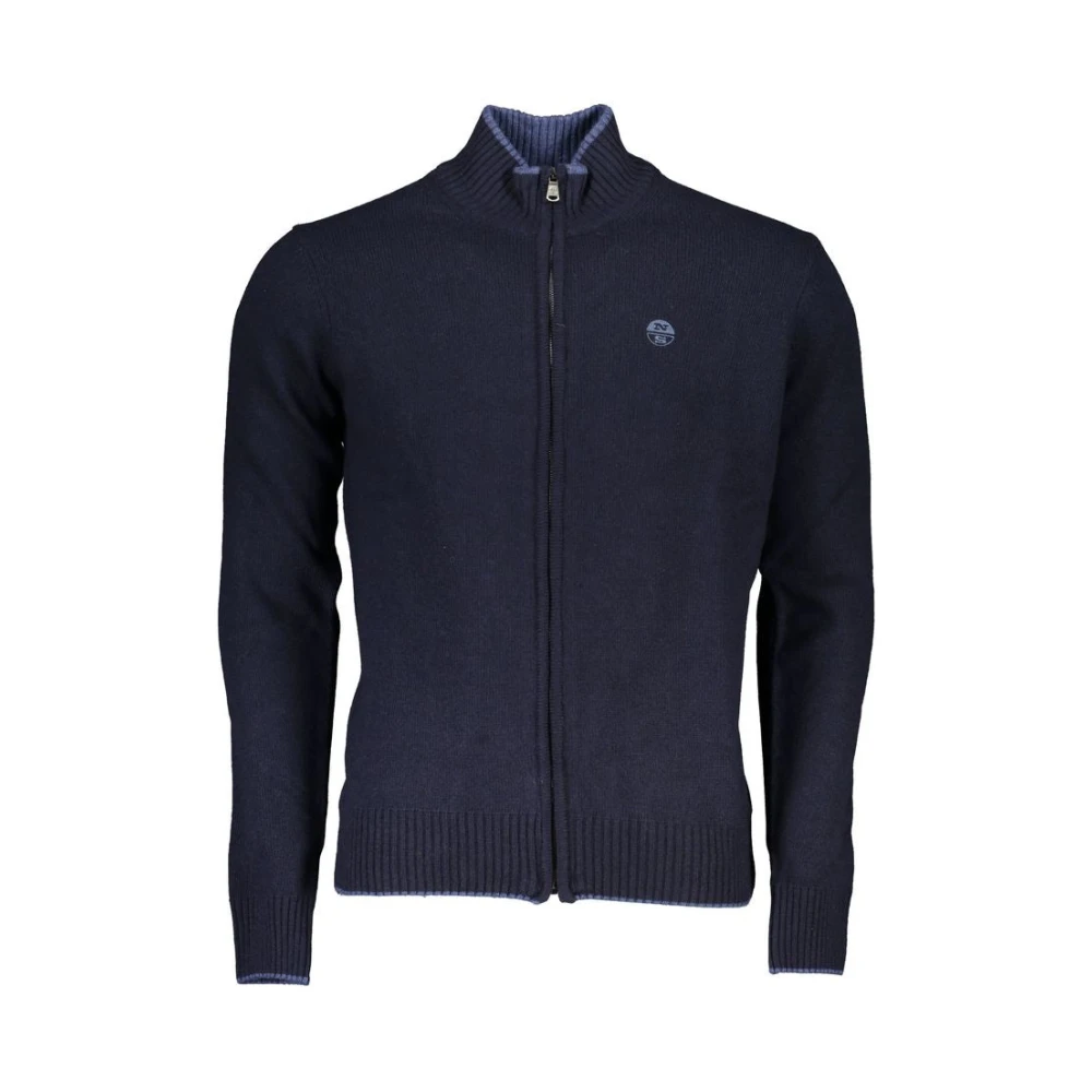 North Sails Blauwe Cardigan met Rits en Contrastdetails Blue Heren