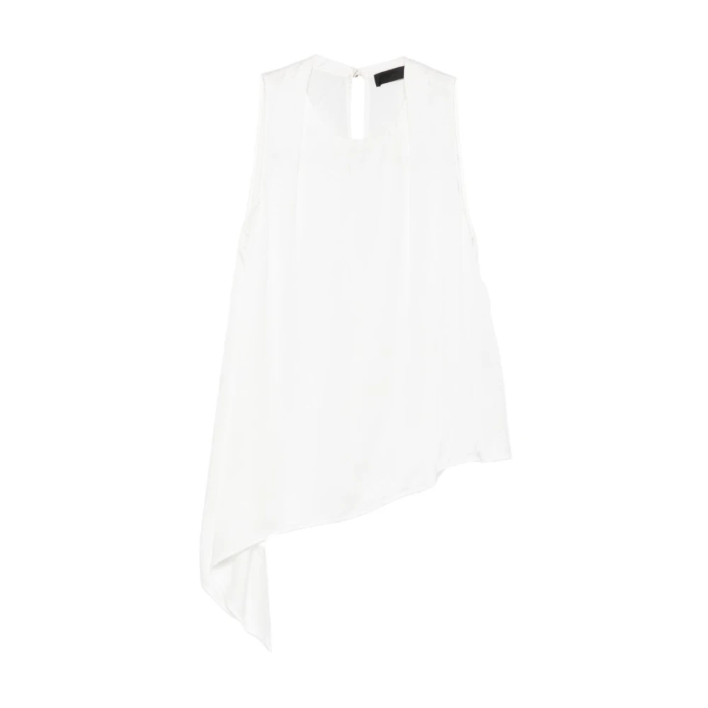 Liu Jo Vrouw Wit Asymmetrische Mouwloze Top