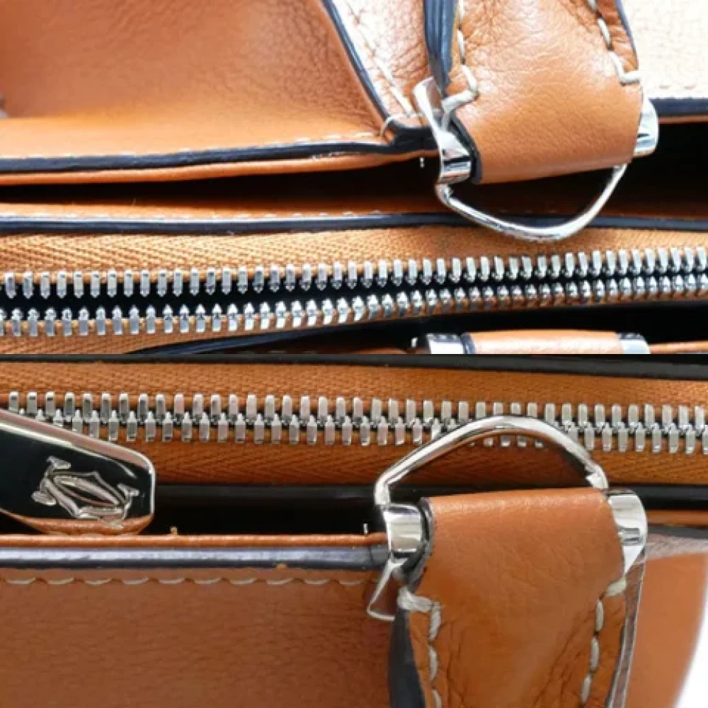 Cartier Vintage Pre-owned Fabric shoulder-bags Brown Dames