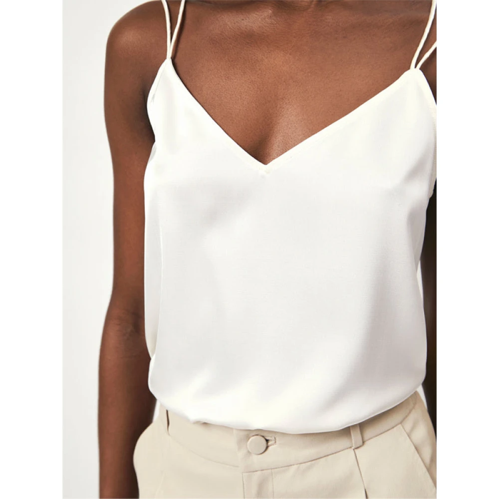 Dante 6 Crèmekleurige Satijnen Top Beige Dames