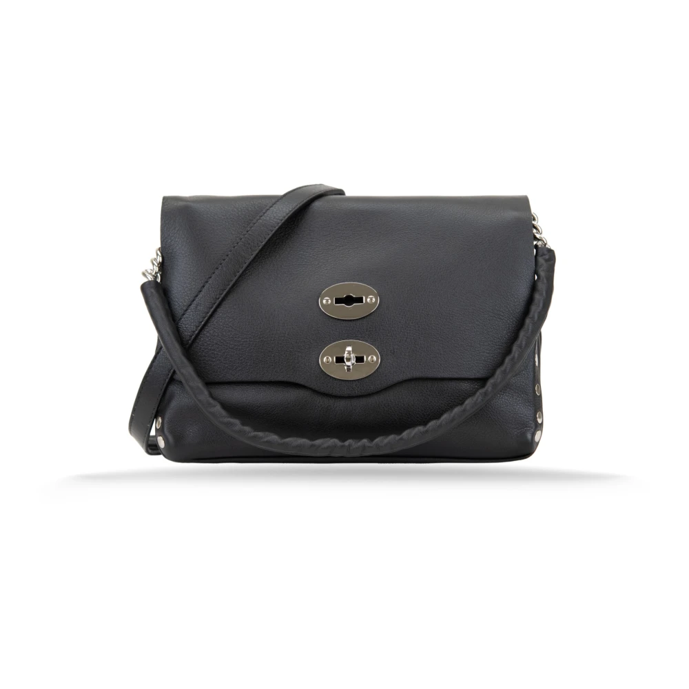 Zanellato Leren Dames Schoudertas Girello Black Dames