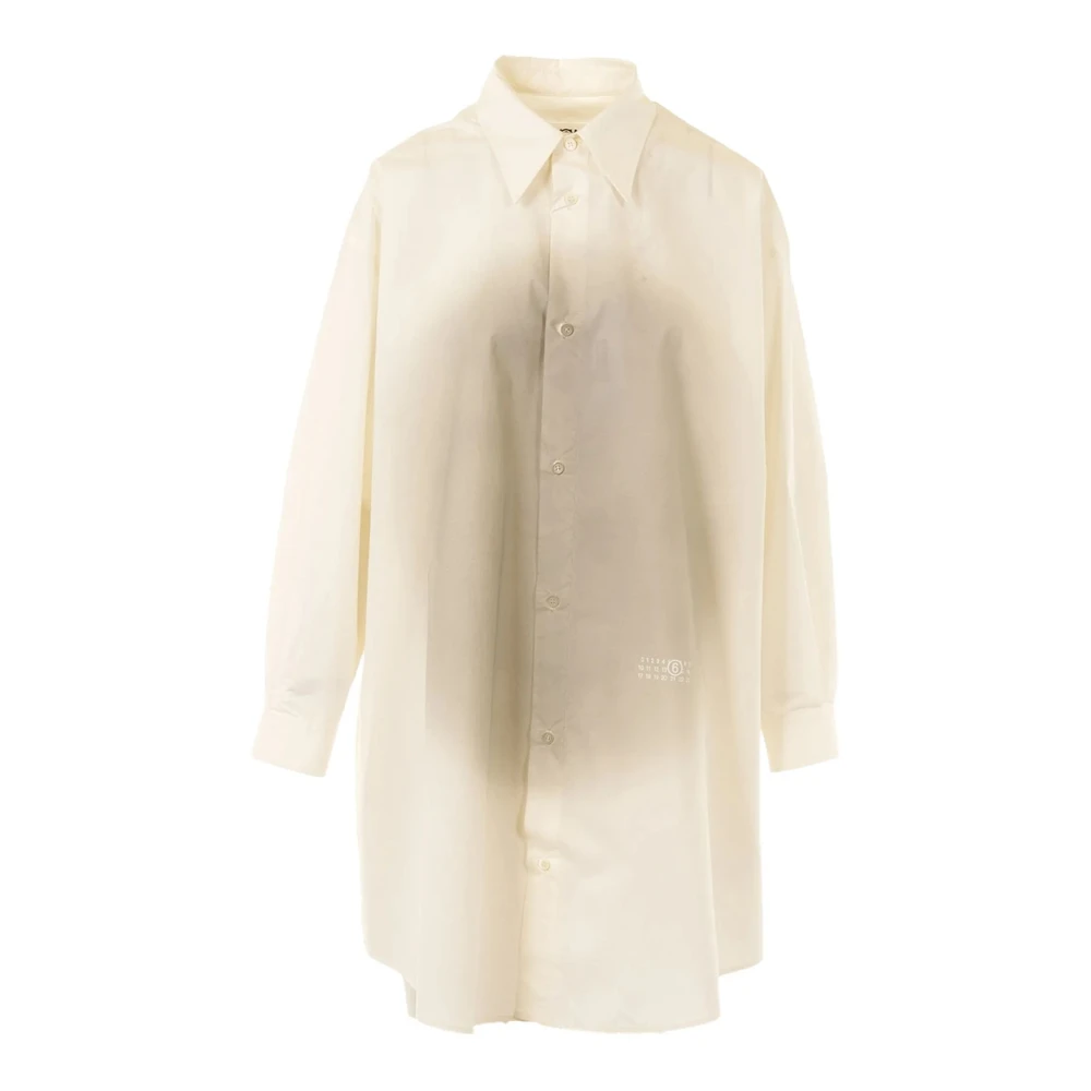 Mm6 Maison Margiela Women's Beige Shirt Dresses, M, Long-Sleeve Shirt Dress