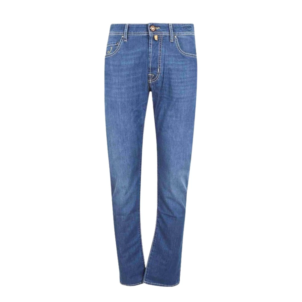Jacob Cohën Denim 5-Pocket broek met geborduurd detail Blue Heren