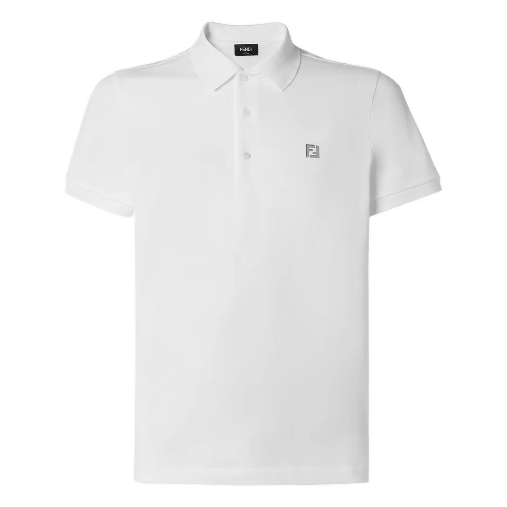Fendi Regular-Fit Short-Sleeved Polo Shirt - Male - Polo Shirts - White - Xl - Tops