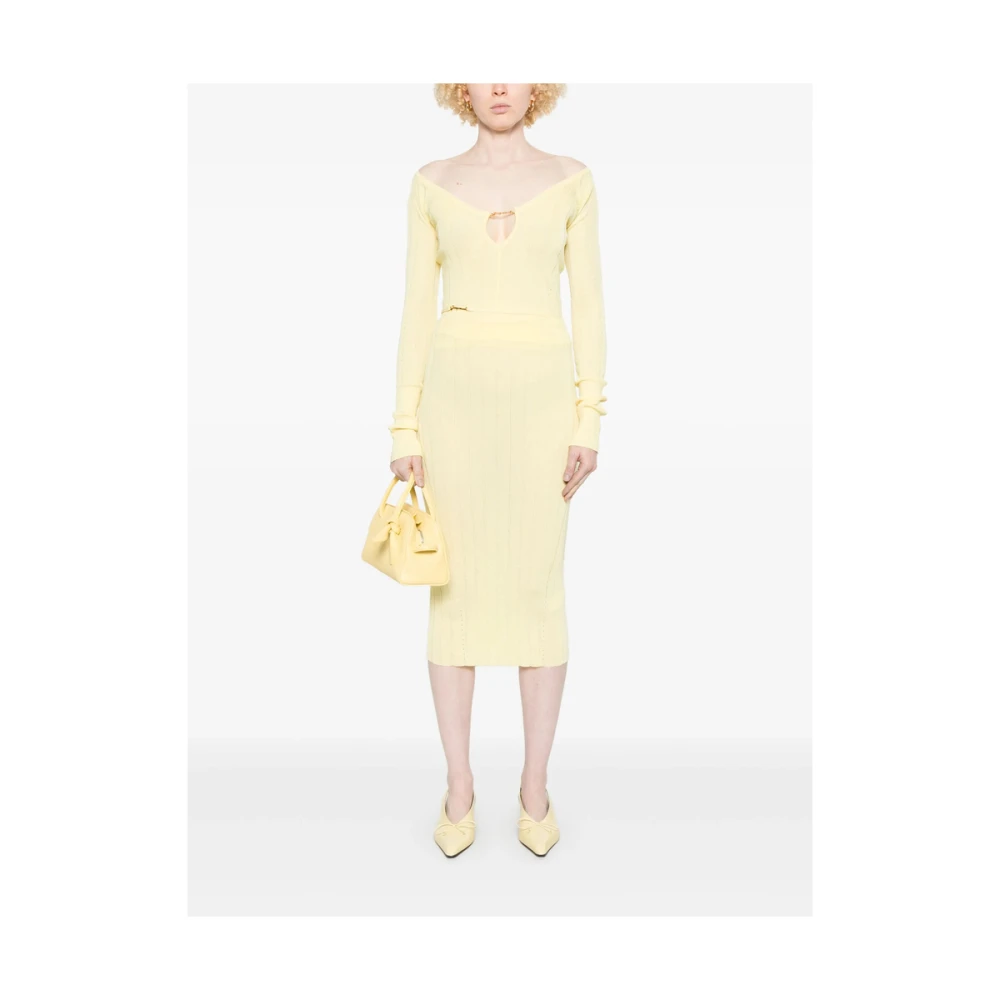 Jacquemus Citroengele Elastische Taille Rok Yellow Dames