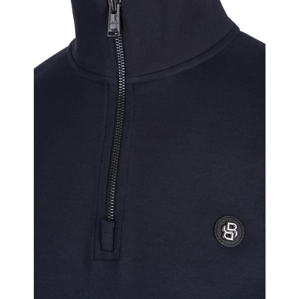 Hugo Boss Blauwe Sweatshirt met Hoge Kraag Blue Heren