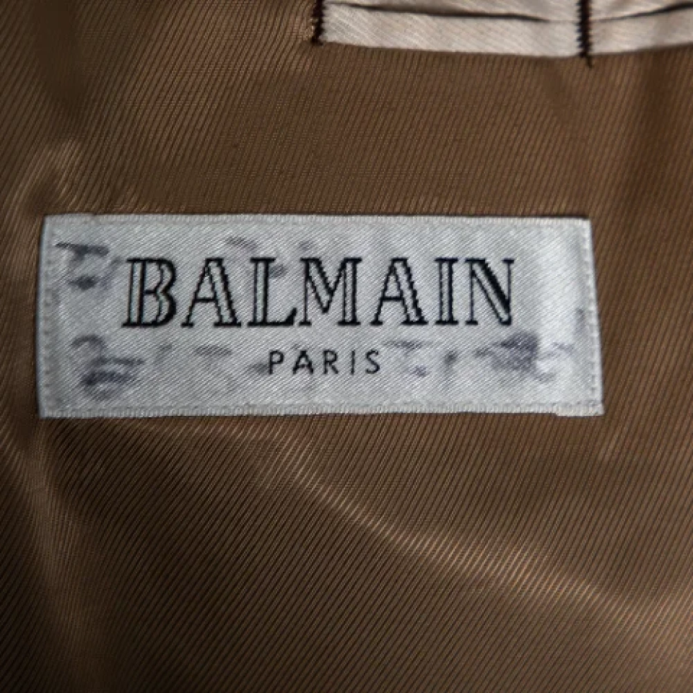 Balmain Pre-owned Velvet outerwear Brown Dames