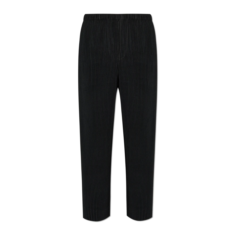 Issey Miyake Zwarte Geplooide Broek Black Heren
