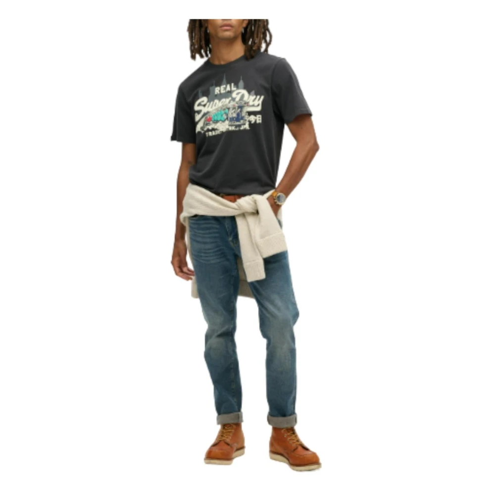 Superdry New York Grafisch T-shirt Gray Heren