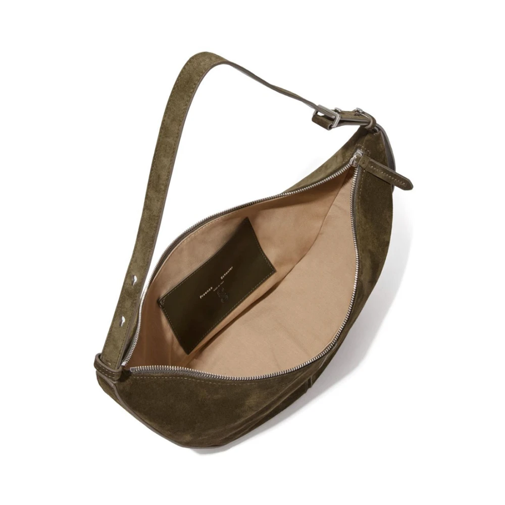 Proenza Schouler Bruine Suède Schoudertas met Rits Green Dames