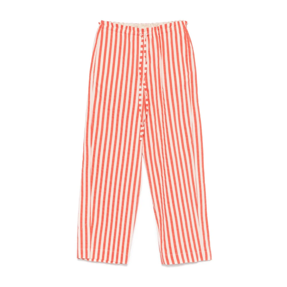 Alysi Rode elastische trekkoord taille broek Red Dames