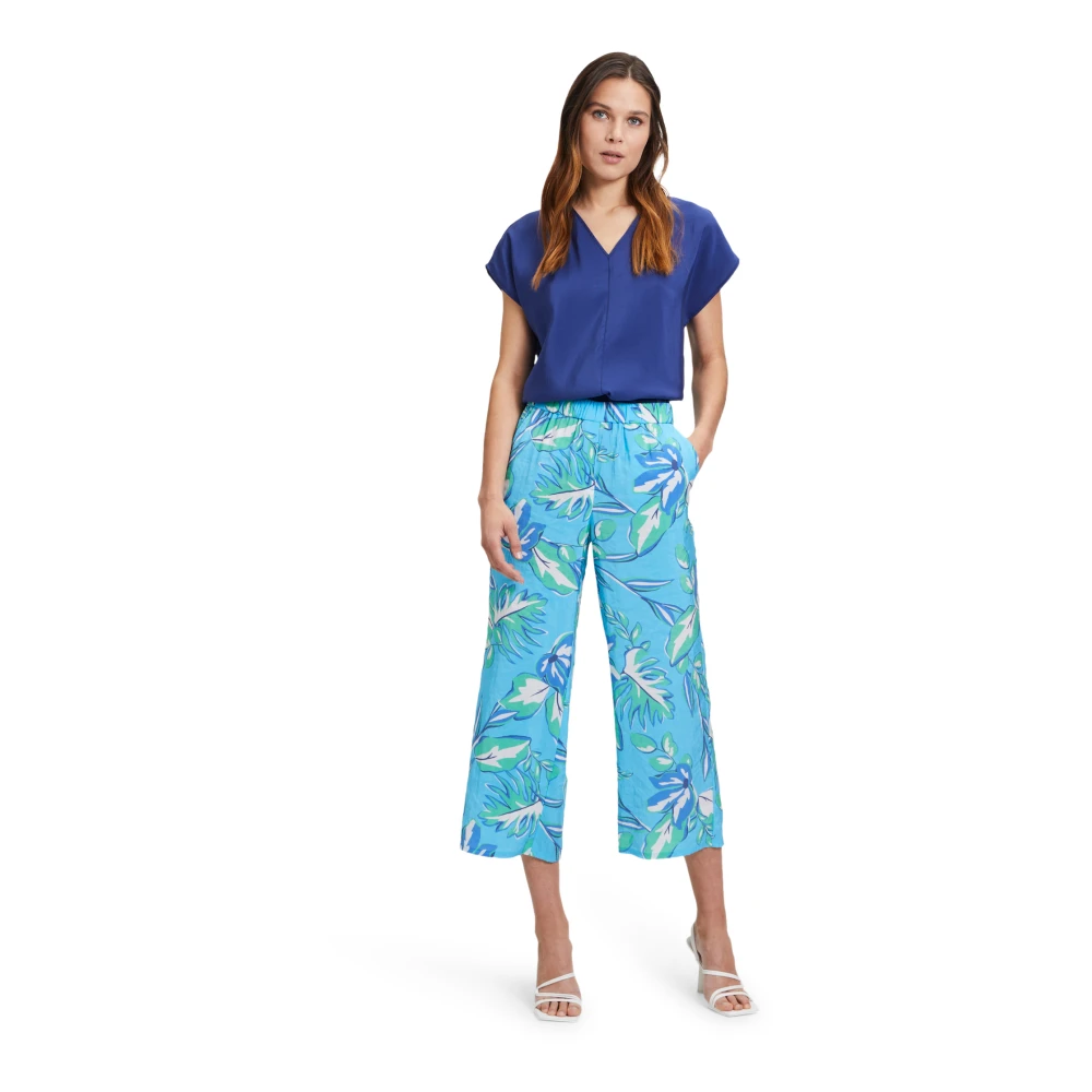 Betty Barclay Jungle Print V-Hals Blouse Blue Dames