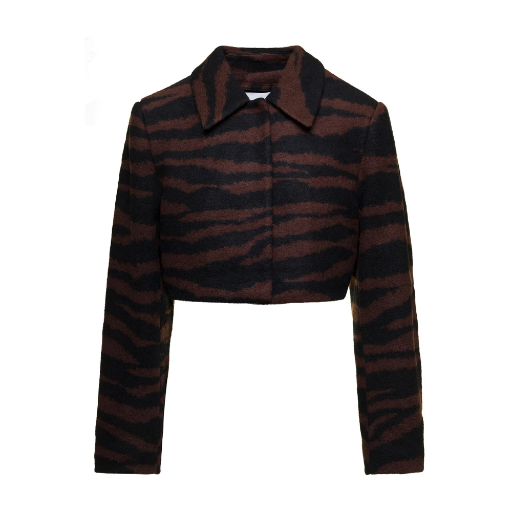 Ganni Korte Jas met Zebra Motief Black Dames
