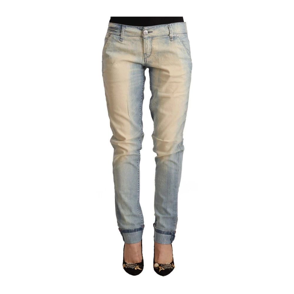 Acht Women's Blue Low Waist Skinny Denim Jeans