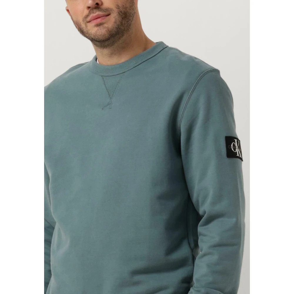 Calvin Klein Heren Badge Crew Neck Sweater Gray Heren