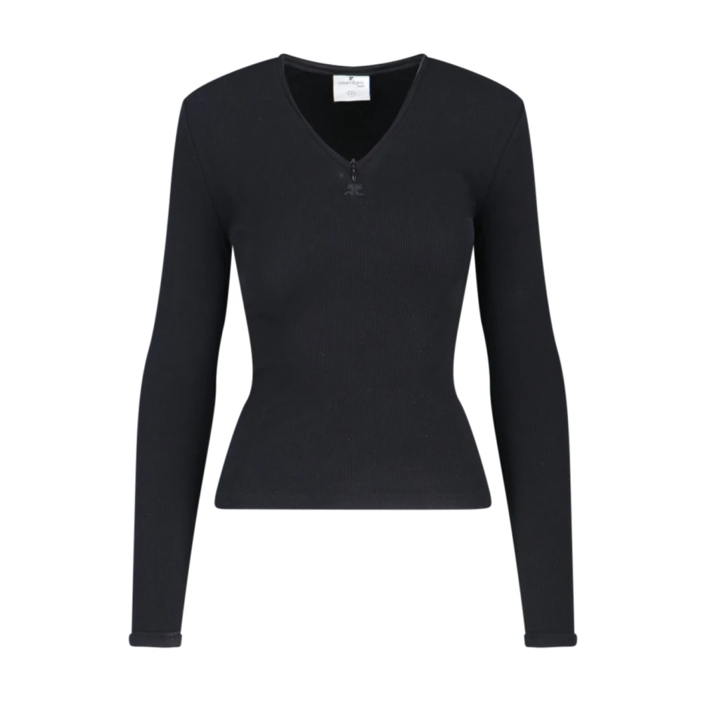 Courrèges Zwarte T-shirts en Polos Black Dames