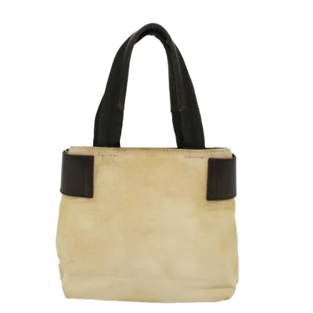 Prada Vintage Pre-owned Canvas prada-bags Beige Dames