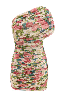 floral-print-tulle-draped-one-shoulder-dress