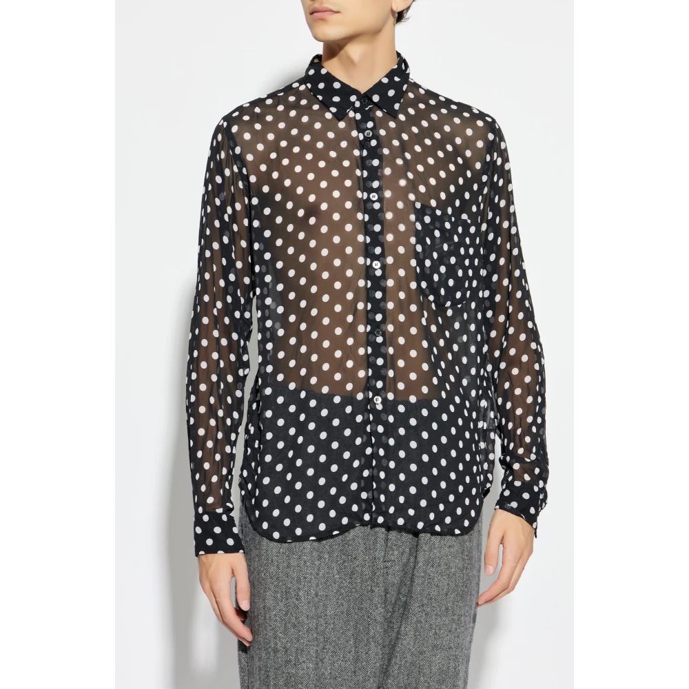 Comme des Garçons Transparante shirt Black Dames