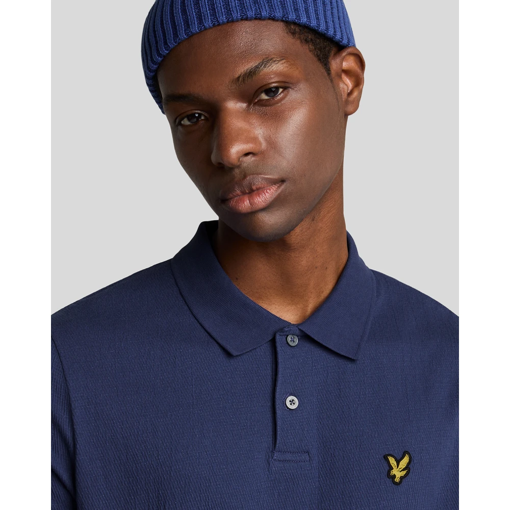 Lyle & Scott SS Polo Shirts Crepe Polo Shirt Blue Heren